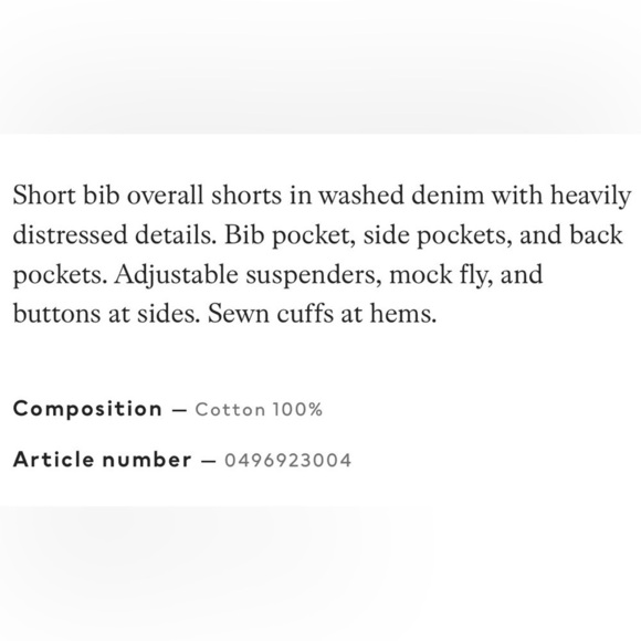 H&M blue denim overalls shorts. Size 4 - Picture 6 of 15